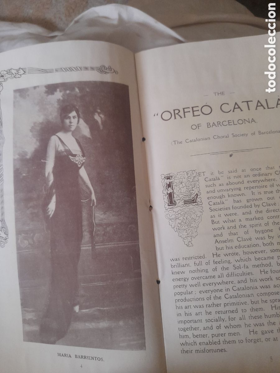 Cat&aacute;logos de m&uacute;sica: Programa del Orfeo Catala de 1914, en ingl&eacute;s - Foto 6