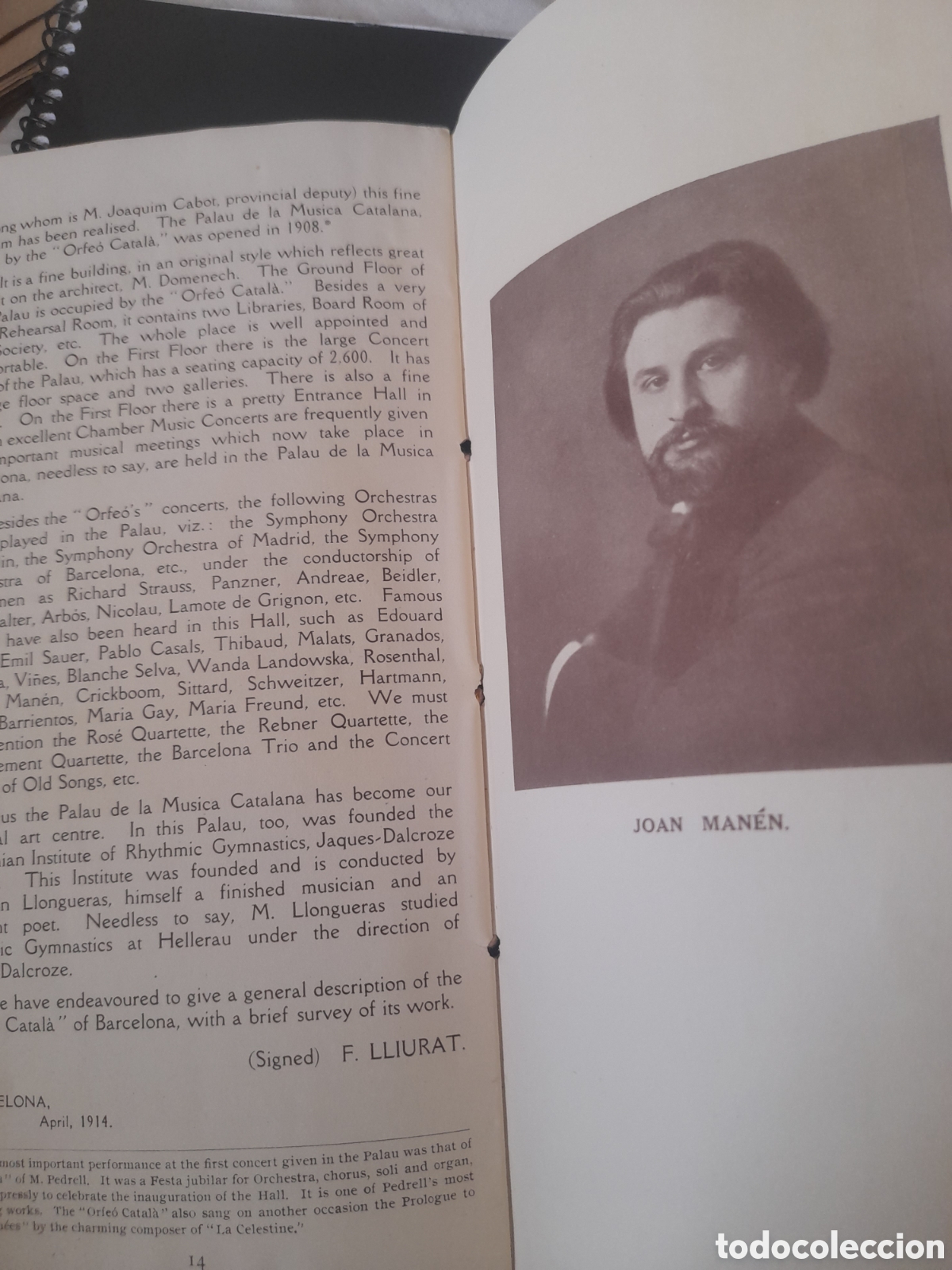 Cat&aacute;logos de m&uacute;sica: Programa del Orfeo Catala de 1914, en ingl&eacute;s - Foto 11