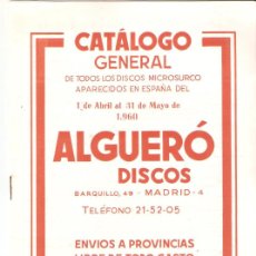 Catálogos de Música: 2 CATÁLOGOS DISCOS ALGUERÓ. 1960 Y SEMANA SANTA