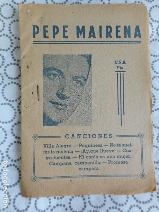 Catalogues de Musique: ANTIGUO CANCIONERO PEPE MAIRENA
