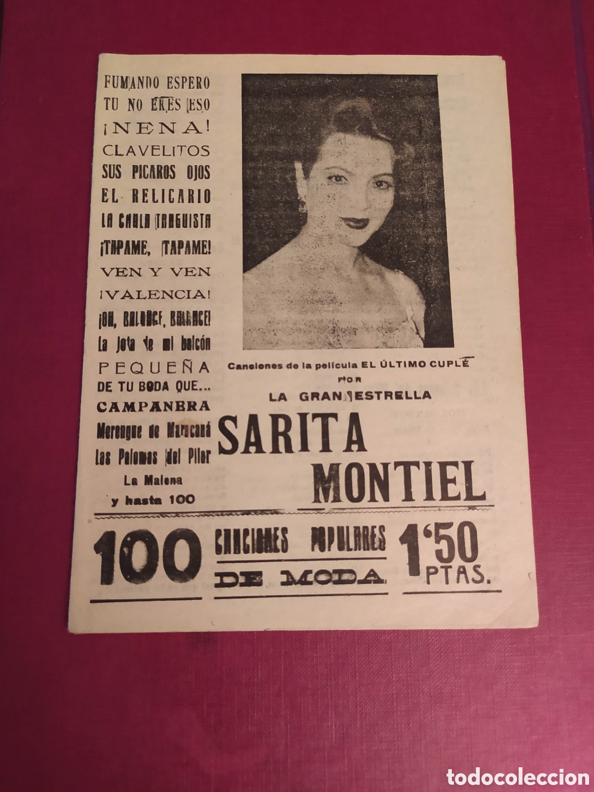 Music Catalogs: Sarita Montiel, canciones populares de moda