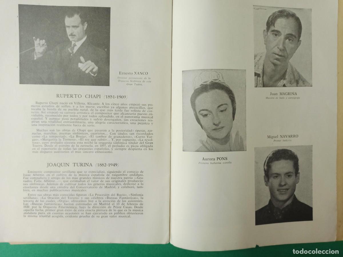 Cat&aacute;logos de m&uacute;sica: Antiguo libro librito programa del Gran Teatro del Liceo. 1960. - Foto 6