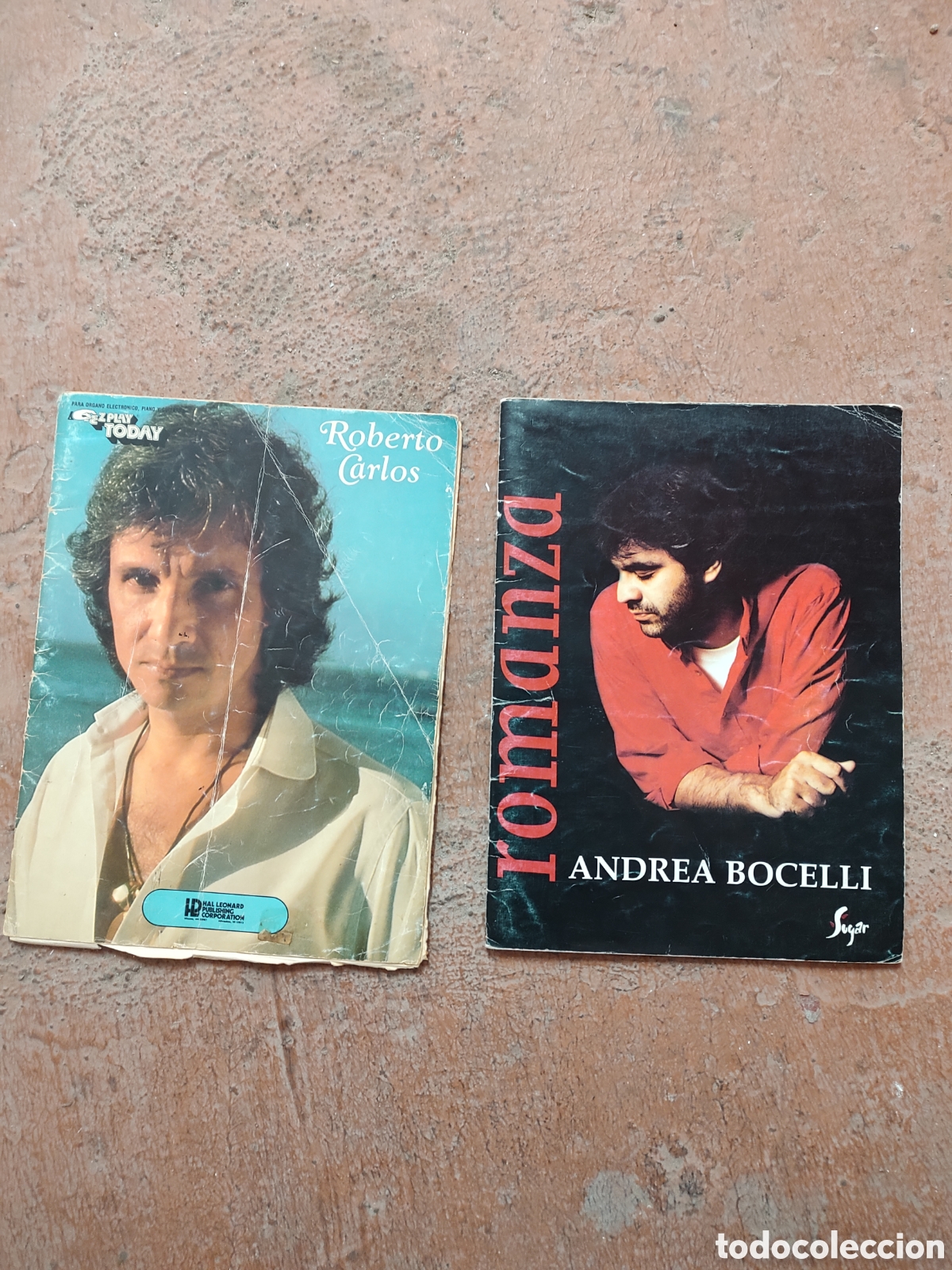 Cat&aacute;logos de M&uacute;sica: 2 libros partituras//Roberto Carlos // Andrea Bocelli romanza