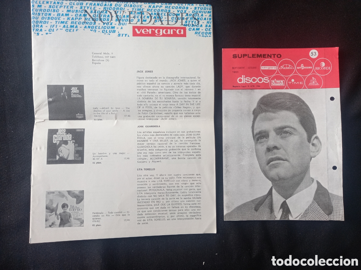 Cat&aacute;logos de m&uacute;sica: DISCOS VERGARA. 2 cat&aacute;logos 1966 - Foto 1
