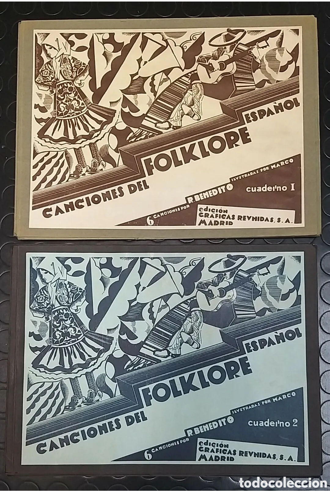 Cat&aacute;logos de m&uacute;sica: CANCIONES DEL FOLKLORE ESPA&Ntilde;OL&nbsp; cuadernos 1 y 2 - Foto 1