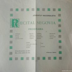 Catálogos de Música: ANDRÉS SEGOVIA - 1917 - RECITAL VILANOVA I GELTRÚ