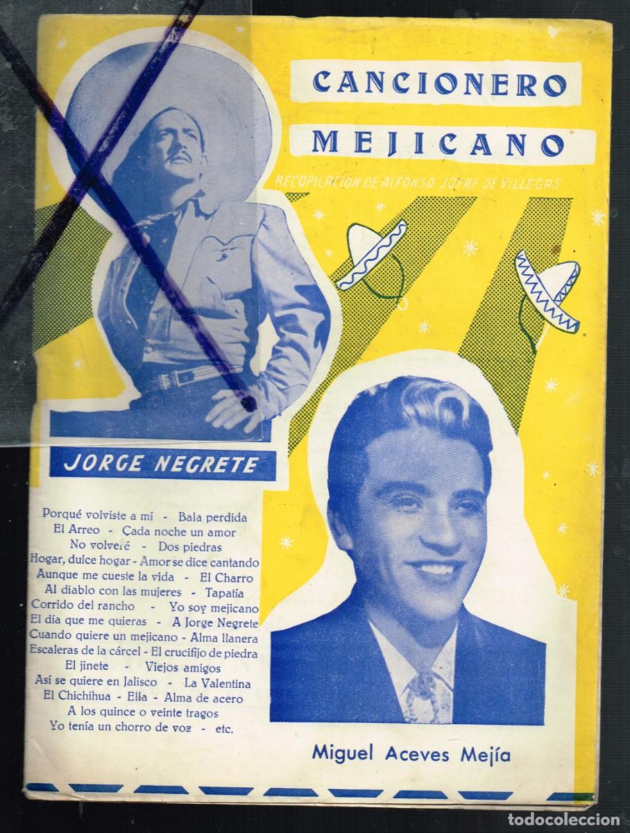 Cat&aacute;logos de M&uacute;sica: 1961 CANCIONERO MEJICANO: JORGE NEGRETE Y MIGUEL ACEVES MEJ&Iacute;A - EDICIONES MARAZUL