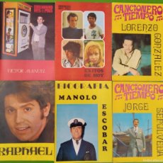 Catálogos de Música: LOTE 6 CANCIONEROS: VICTOR MANUEL, EXITOS DE HOY, RAPHAEL, MANOLO ESCOBAR, JORGE SEPULVEDA; L.GONZAL