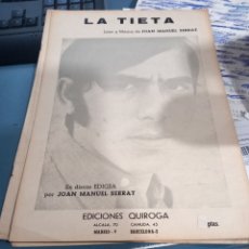 Catálogos de Música: ARKANSAS1980 MUSICA ESTADO DECENTE PARTITURA JOAN MANUEL SERRAT LA TIETA