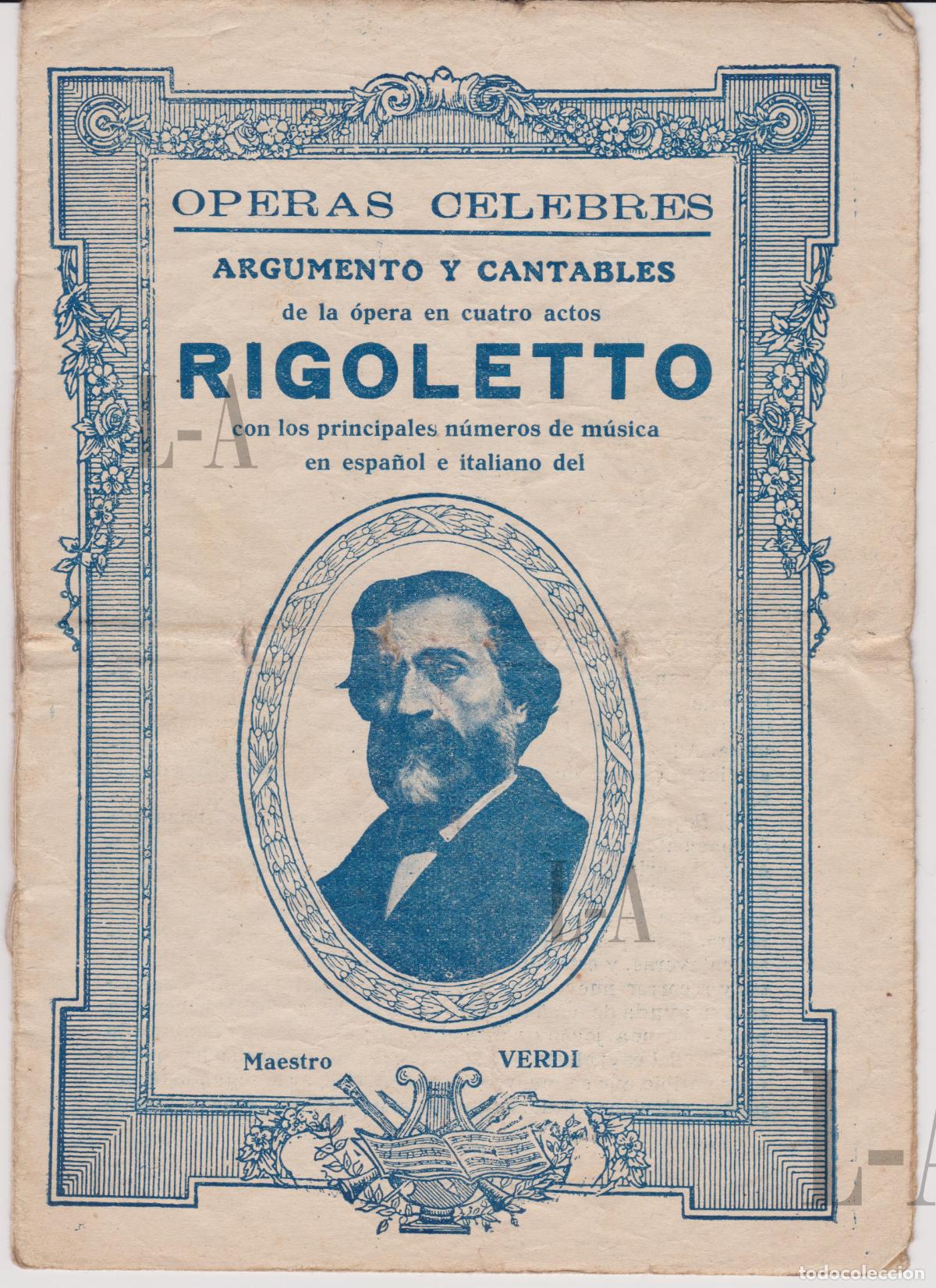 Cat&aacute;logos de m&uacute;sica: Argumento y cantables de la &oacute;pera &rdquo;Rigoletto&rdquo; - Foto 1