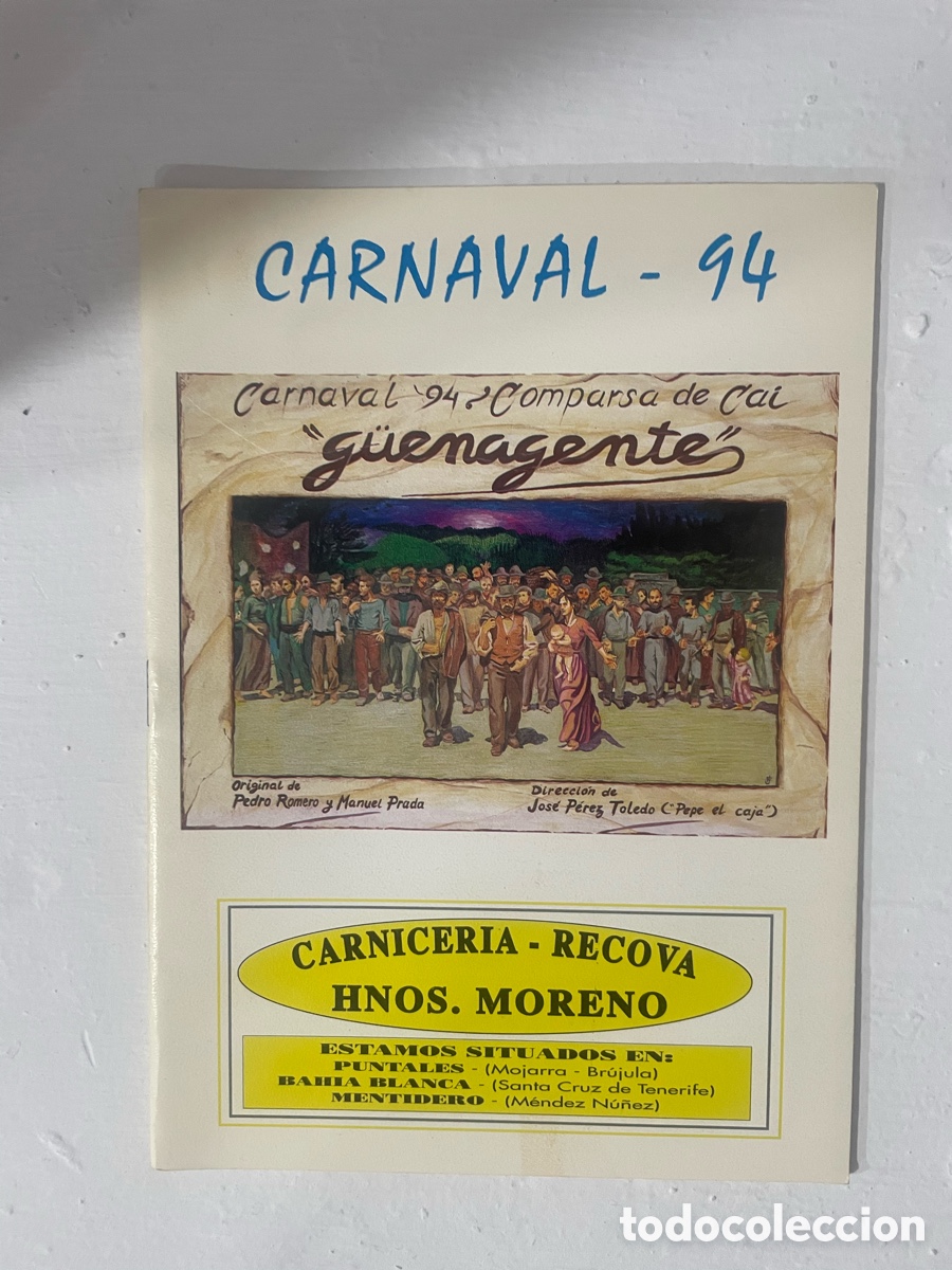 Catalogues de Musique: Carnaval, C&aacute;diz, 1994 Libretto Comparsa de PEDRO ROMERO G&Uuml;ENA GENTE