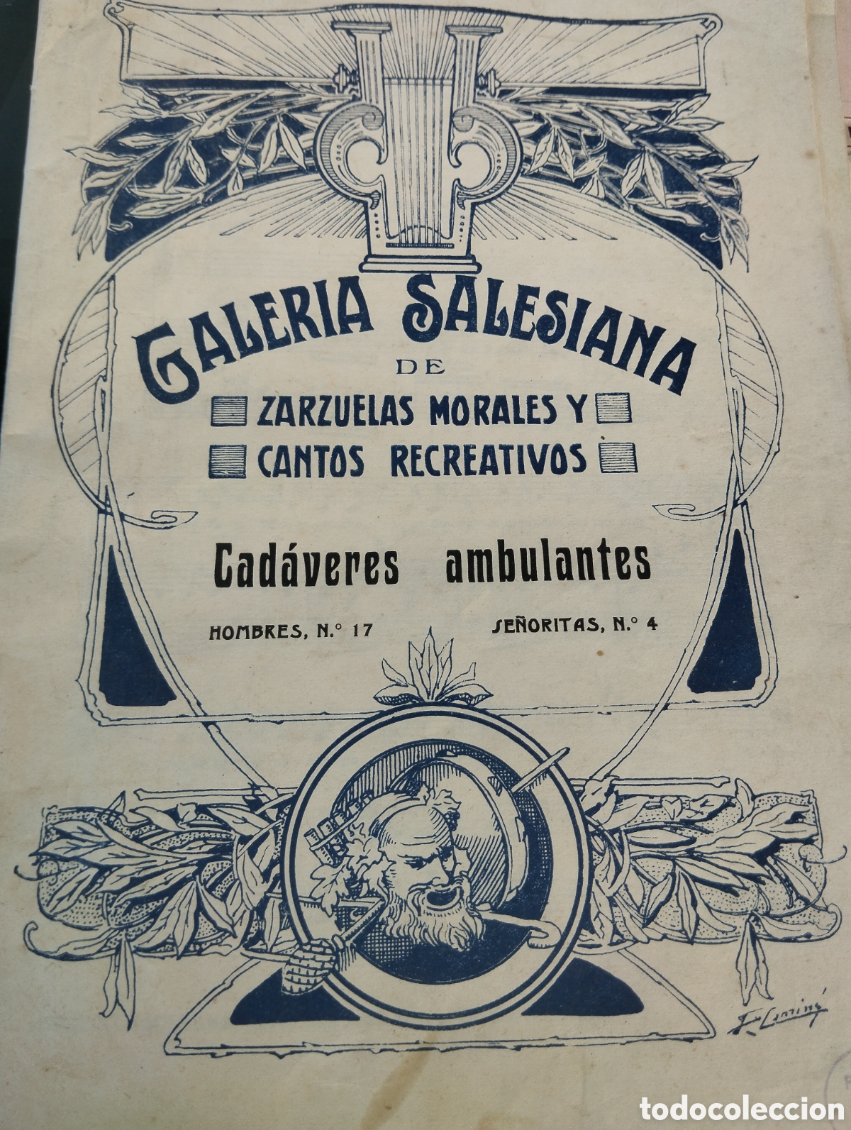 Cat&aacute;logos de M&uacute;sica: GALERIA SALESIANA DE ZARZUELAS MORALES Y CANTOS RECREATIVOS. CAD&Aacute;VERES AMBULANTES. HOMBRES N&deg; 17 SE&Ntilde;