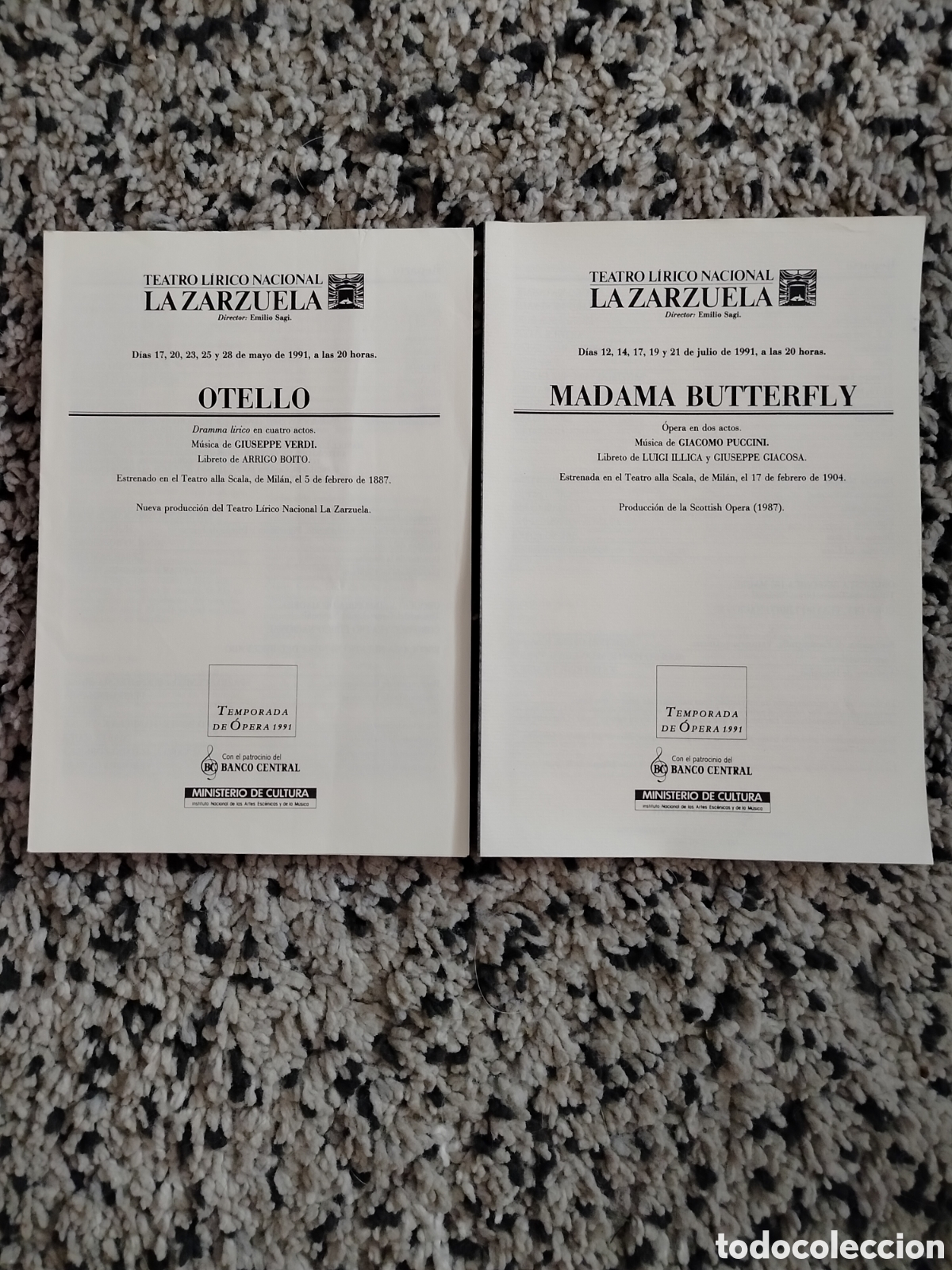 Cat&aacute;logos de m&uacute;sica: 2xProgramas de Mano 1991 - Foto 1