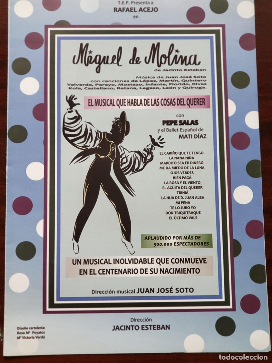 Cat&aacute;logos de m&uacute;sica: Miguel de de Molina programa triptico del Teatro Alameda de Malaga ... - Foto 1
