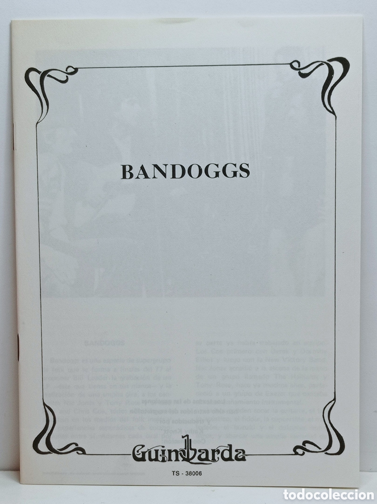 Cat&aacute;logos de M&uacute;sica: BANDOGS, LIBRETO DE SU DISCO EN GUIMBARDA (20 PAGS. FOTOS B/N)