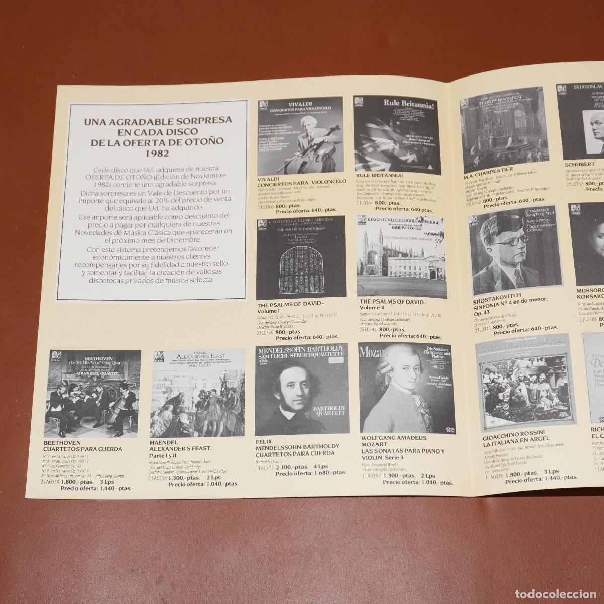Cat&aacute;logos de m&uacute;sica: TRIPTICO - CATALOGO DE DISCOS EDIGSA - OTO&Ntilde;O 1982 - Foto 2