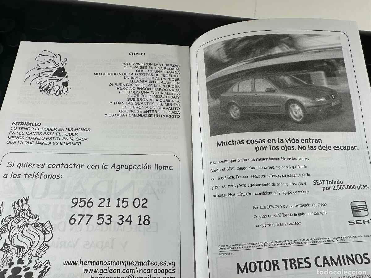 Cat&aacute;logos de m&uacute;sica: CARNAVAL DE C&Aacute;DIZ . LIBRETO 2001 CHIRIGOTA LOS TODOPODEROSOS - Foto 3