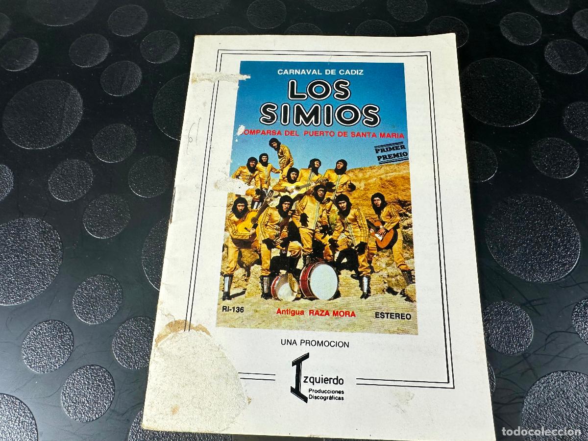 Cat&aacute;logos de m&uacute;sica: CARNAVAL DE C&Aacute;DIZ . LIBRETO LOS SIMIOS - Foto 1