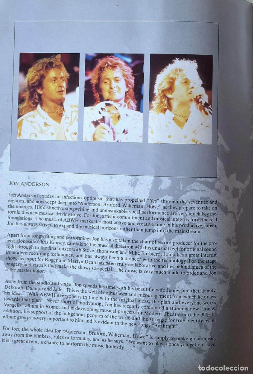 Cat&aacute;logos de m&uacute;sica: ABWH (YES) Programa Booklet Tour - Foto 4