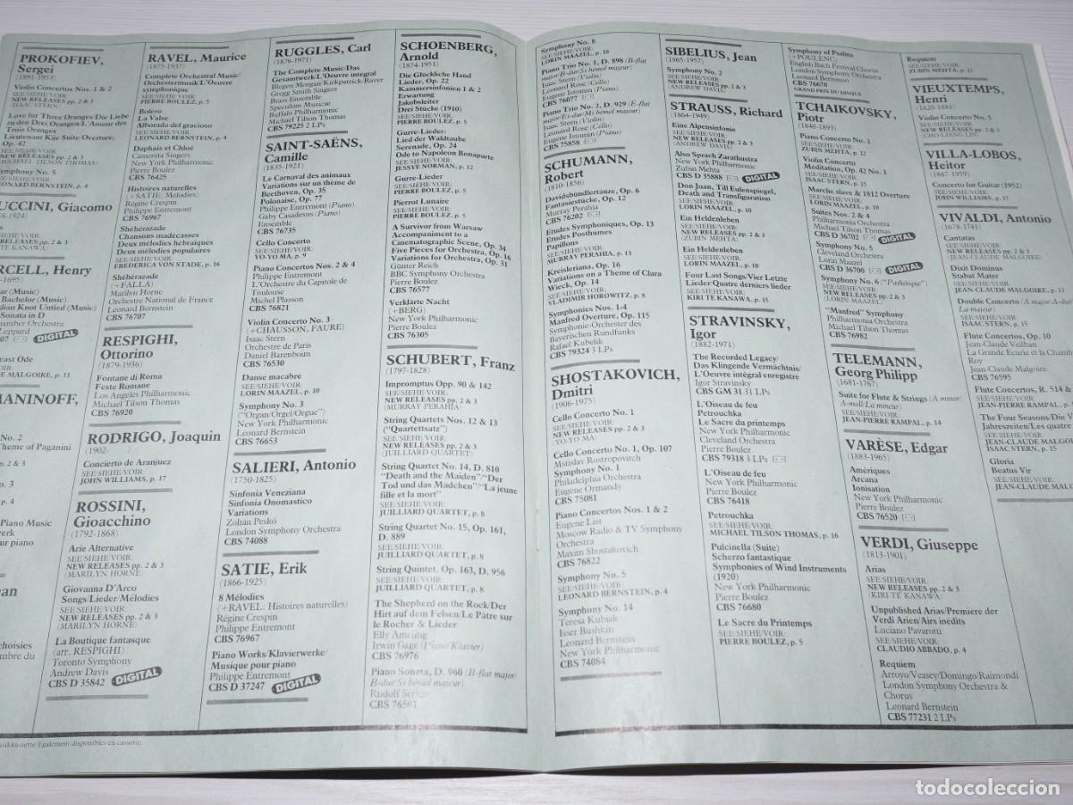 Cat&aacute;logos de m&uacute;sica: CATALOGO DE DISCOS CBS MASTERWORKS - 1983 - 1984 - Foto 3