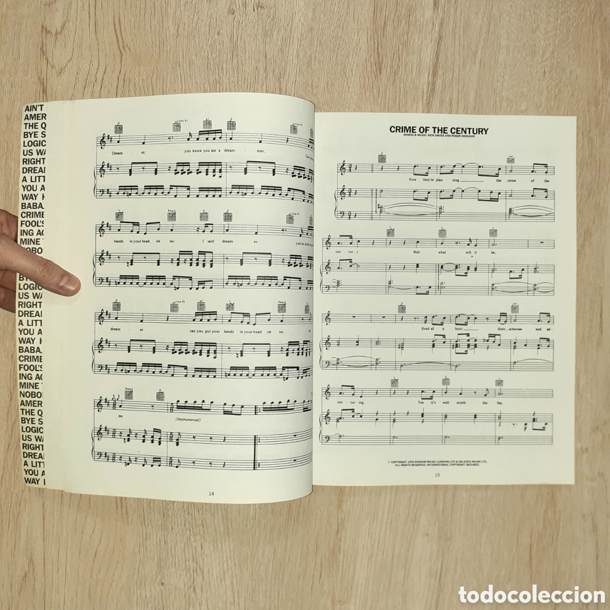 Cat&aacute;logos de m&uacute;sica: Libro partituras SUPERTRAMP Anthology - Foto 7