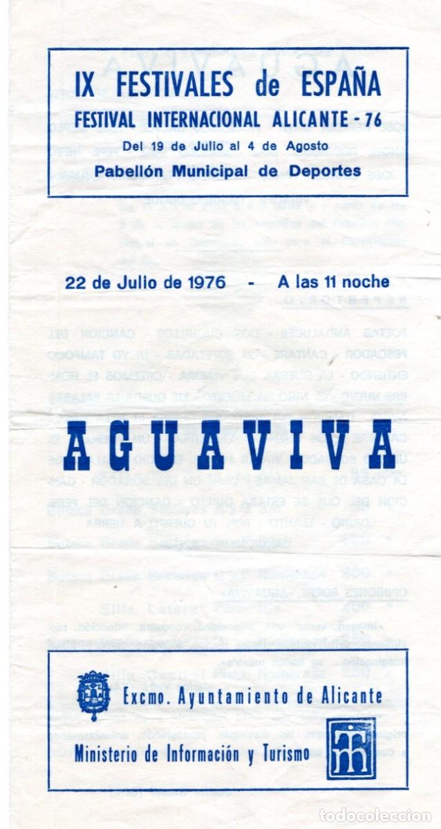 Cat&aacute;logos de m&uacute;sica: Aguaviva. Aut&oacute;grafos. Dos programas de mano - Foto 4