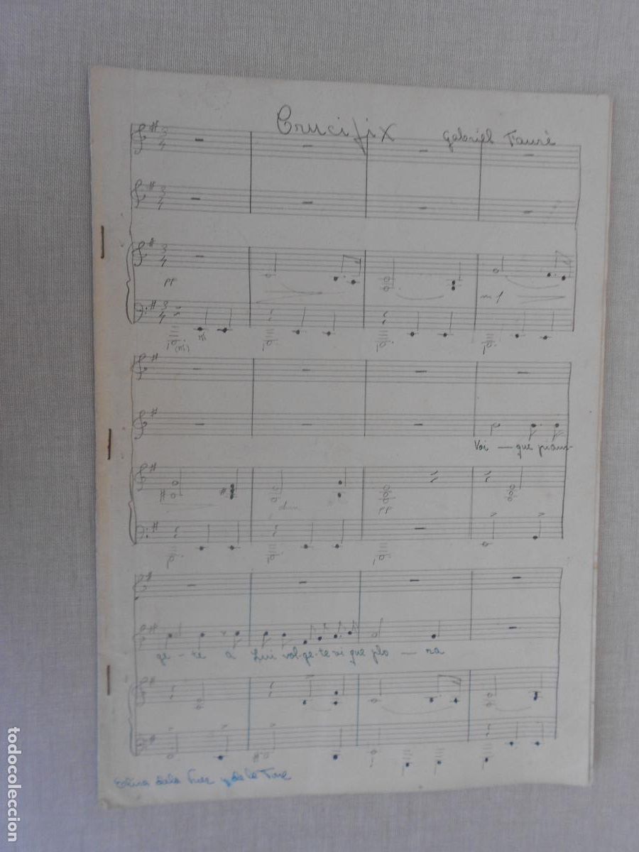 Cat&aacute;logos de m&uacute;sica: CRUCIFIX - GABRIEL FAUR&Eacute; - PARTITURA - Foto 1