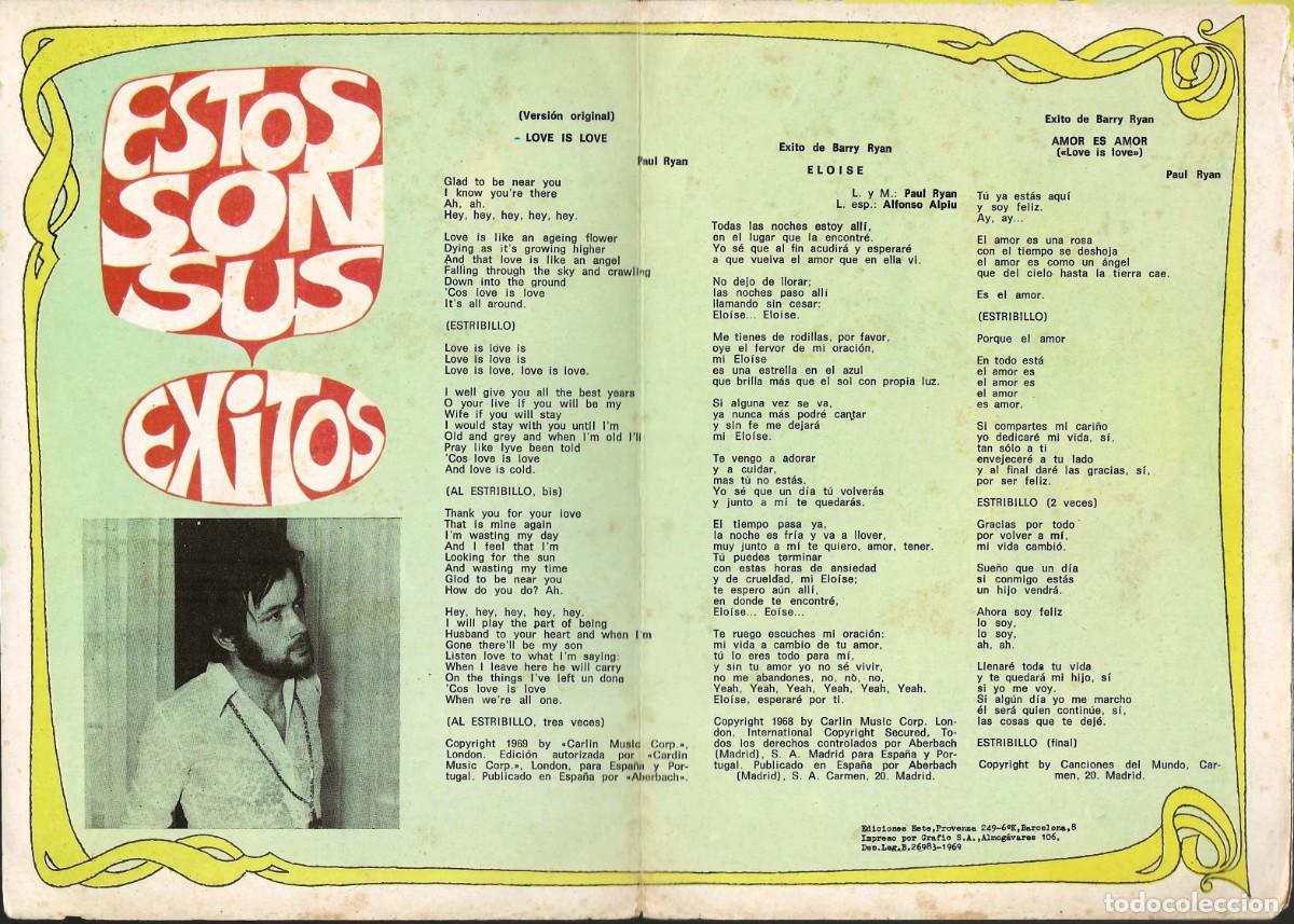 Cat&aacute;logos de m&uacute;sica: MINI CANCIONERO -- BARRY RYAN - Foto 2