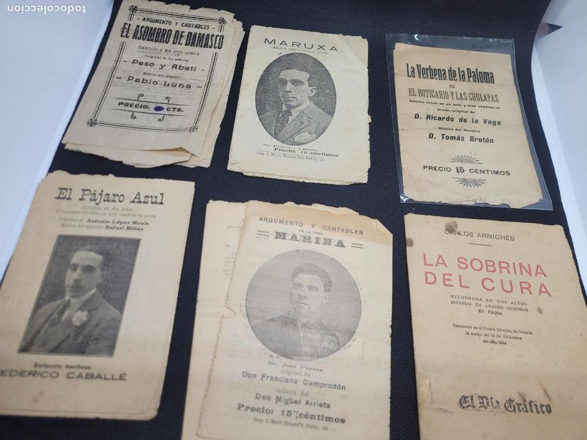 Cat&aacute;logos de m&uacute;sica: Programas antiguos Zarzuela Argumentos teatro y simiares - Foto 1
