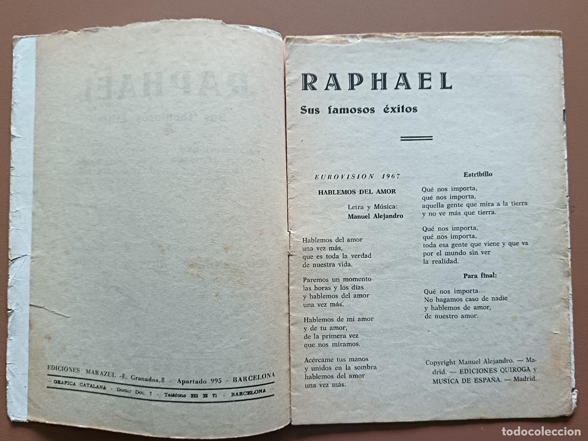Cat&aacute;logos de m&uacute;sica: RAPHAEL - ED- MARAZUL - 1967 - Foto 3