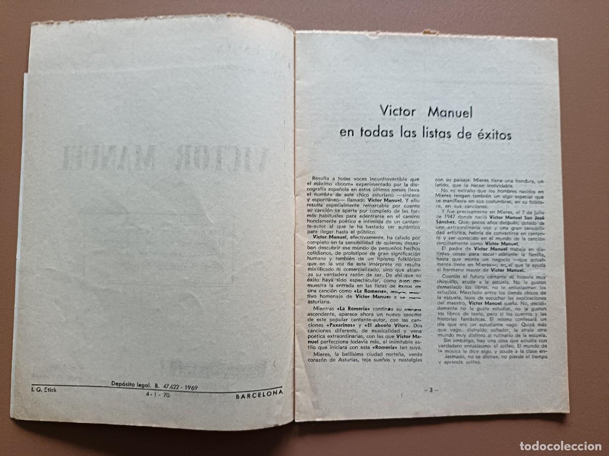 Cat&aacute;logos de m&uacute;sica: VICTOR MANUEL- TODOS SUS &Eacute;XITOS - 1969 - Foto 3