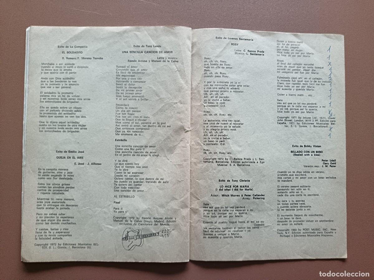 Cat&aacute;logos de m&uacute;sica: CANCIONEROMODERNO. N&ordm;- EXTRA, &Eacute;XITOS DEL A&Ntilde;O 1973 - Foto 6
