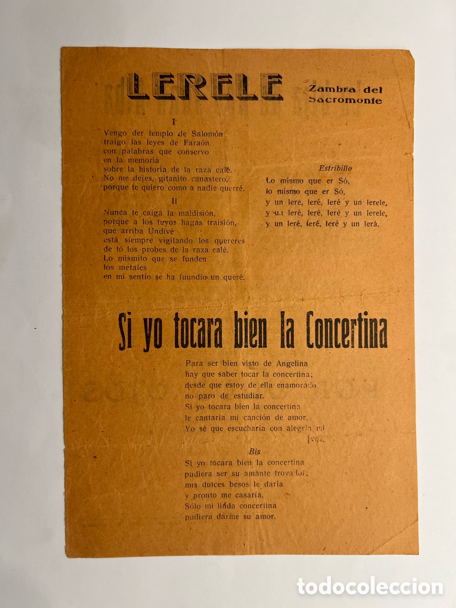 Cat&aacute;logos de M&uacute;sica: LERELE, Zambra del Sacromonte.., La hija de Don Juan Alba.., Por unos ojos.. Fox lento&hellip;