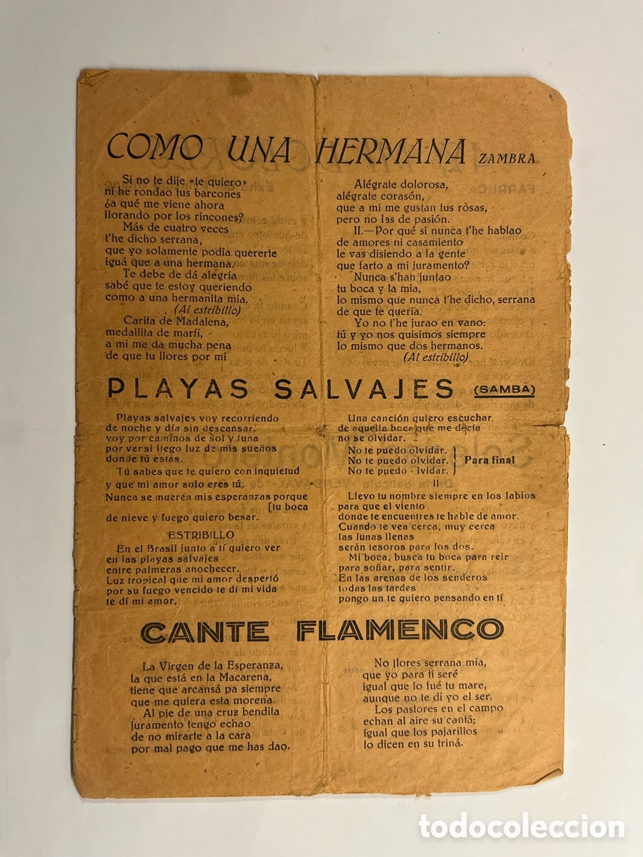 Cat&aacute;logos de M&uacute;sica: Soledad Montero.., La Reina Juana.., El Emigrante.., La Medallona.., Ay mi Dolores. Hojilla Musical