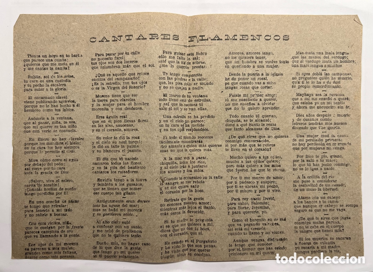 Cat&aacute;logos de M&uacute;sica: Cantares Flamencos, Jotas Baturras, Brasil, Bandolero, Los Cow-Boys de la frontera.. Hojilla Musical