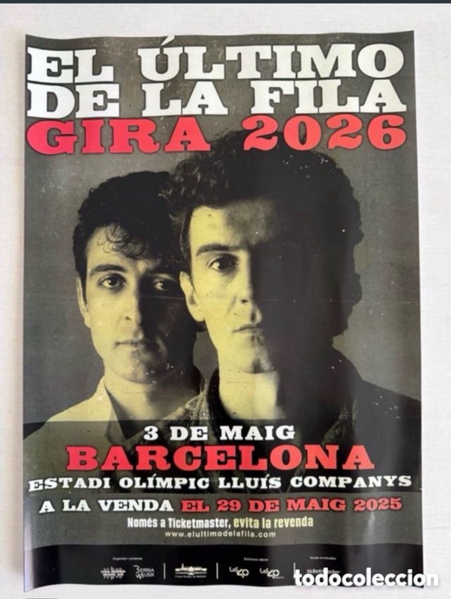 Cat&aacute;logos de M&uacute;sica: Cartel El &uacute;ltimo de la Fila 2026 Barcelona