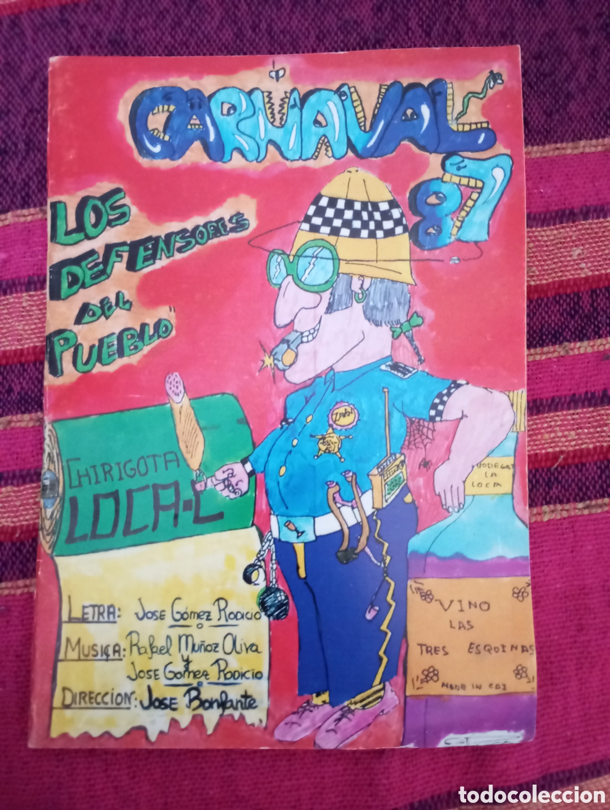 Cat&aacute;logos de M&uacute;sica: Carnaval de C&aacute;diz libreto chirigota los defensores del pueblo 1987