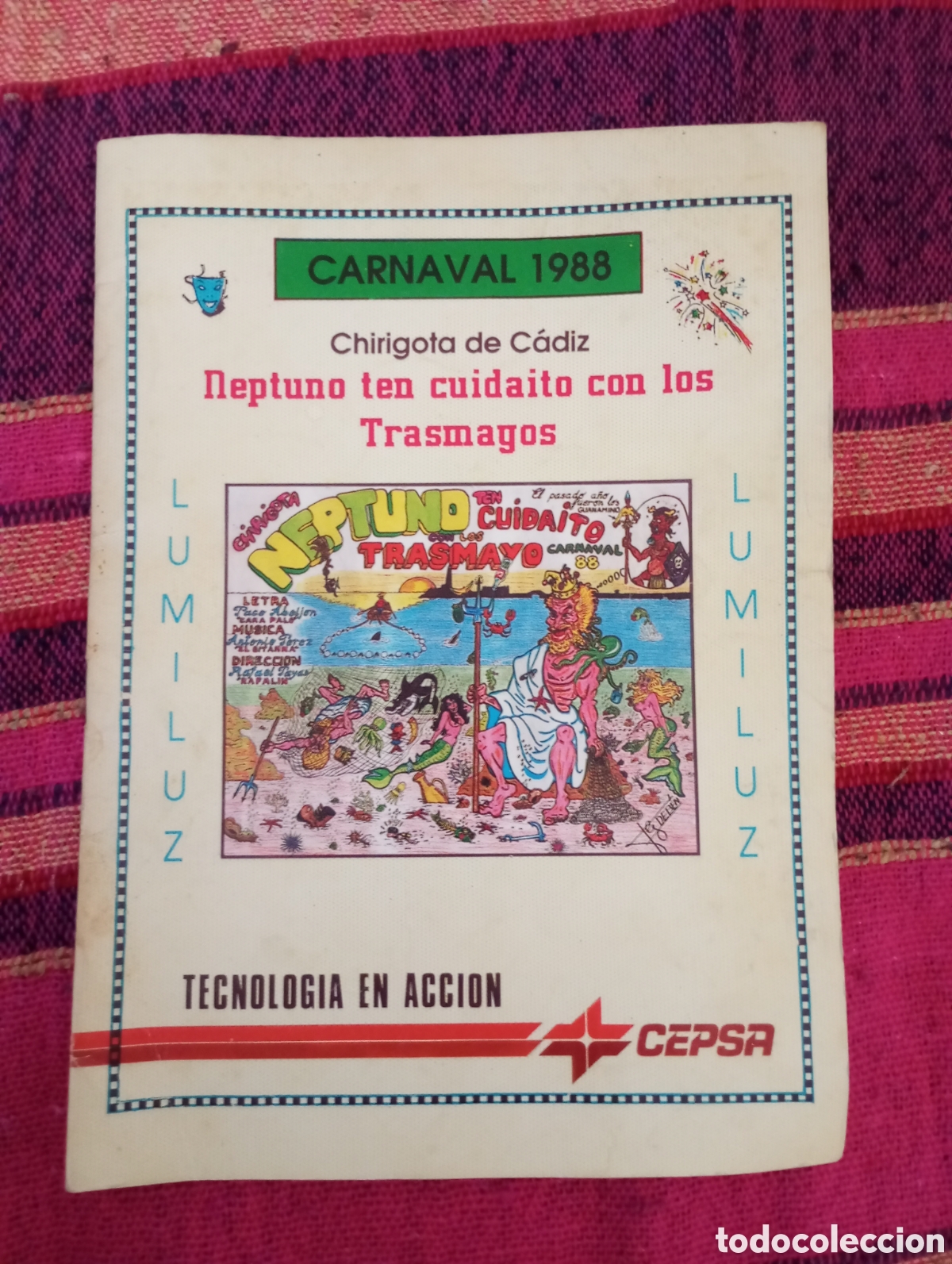 Cat&aacute;logos de M&uacute;sica: Carnaval de C&aacute;diz libreto chirigota Neptuno ten cuidaito con los trasmayos 1988