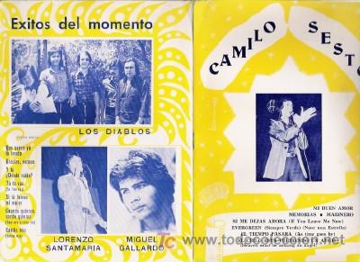 Cat&aacute;logos de M&uacute;sica: CANCIONEROS DE LOS DIABLOS, LORENZO SANTAMAR&Iacute;A, MIGUEL GALLARDO Y CAMILO SESTO