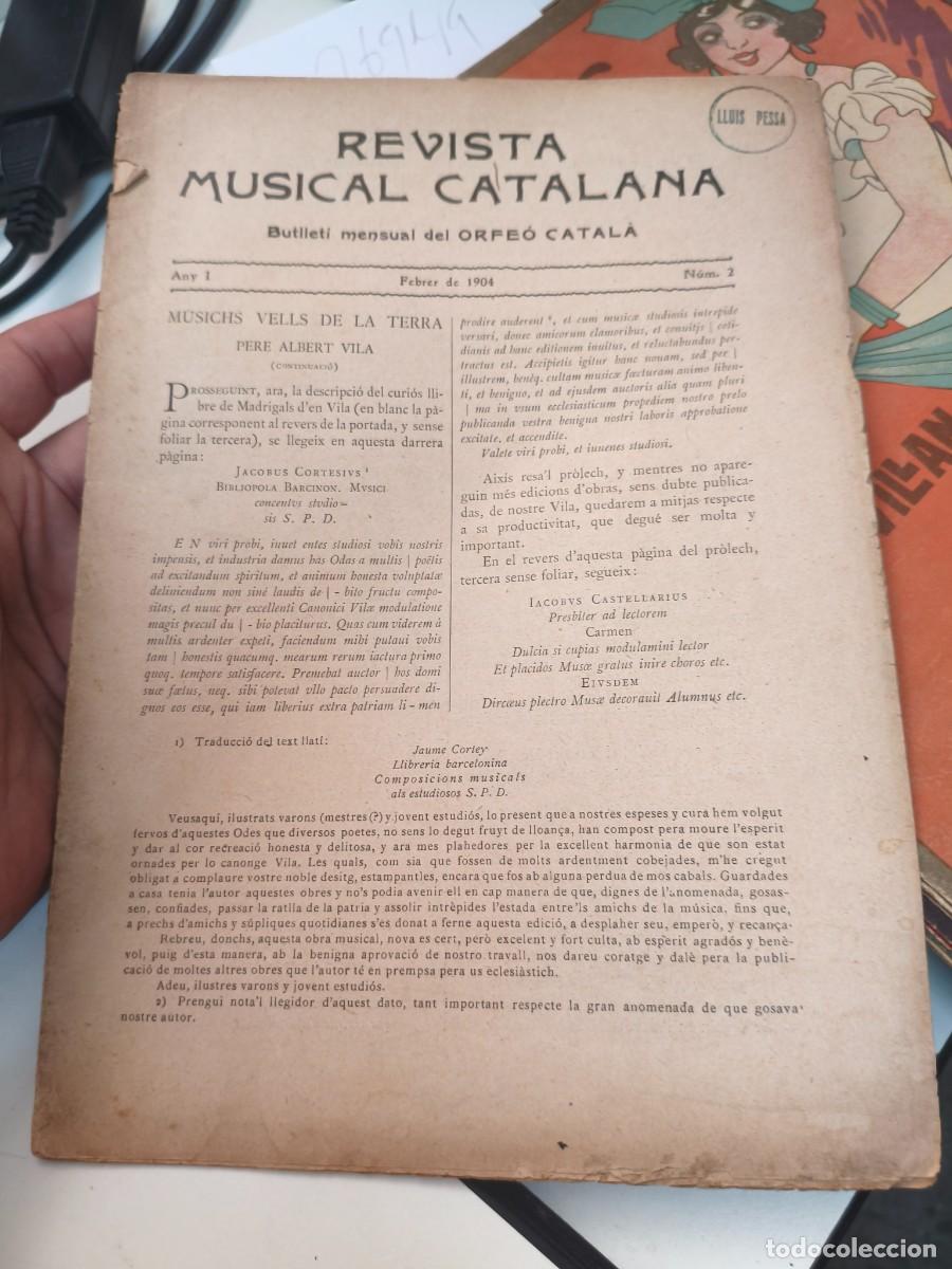 Cat&aacute;logos de M&uacute;sica: Revista musical catalana. Butlleti mensual del orfeo catala. Any 1 num. 2 febrer 1904.