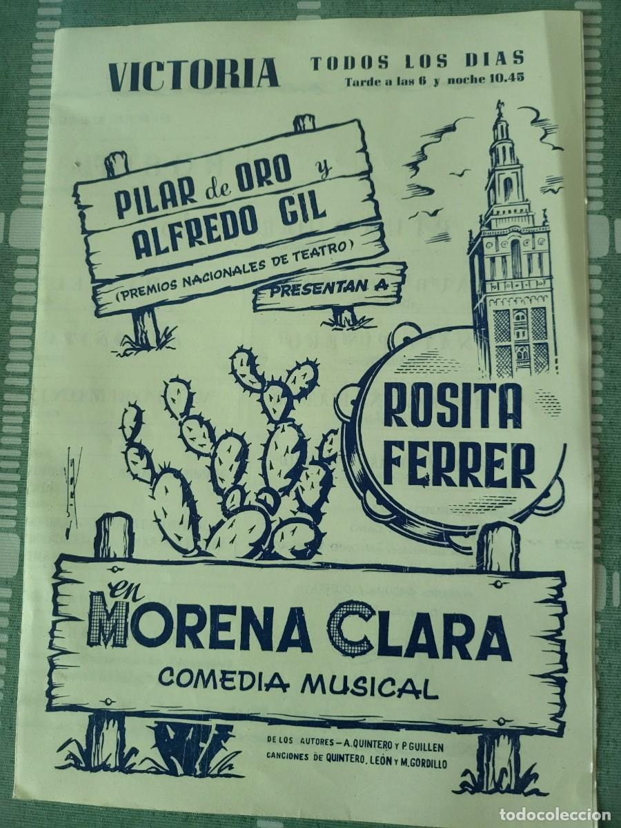 Cat&aacute;logos de M&uacute;sica: Rosita Ferrer programa doble Teatro Victoria de Barcelona del musical Morena Clara...