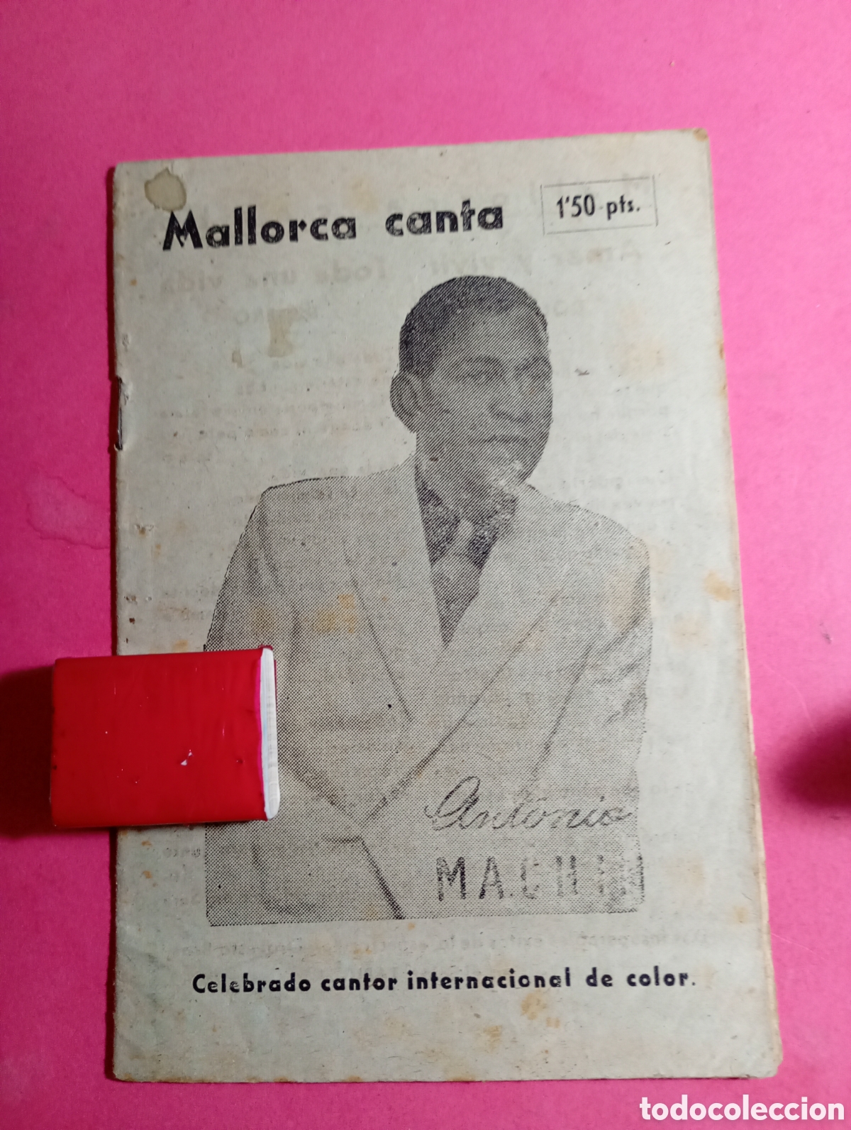 Cat&aacute;logos de M&uacute;sica: MALLORCA CANTA EN CUBIERTA ANTONIO MACH&Iacute;N - 32 LETRAS - EN CONTRACUBIERTA TRASERA ANTONIO AMAYA