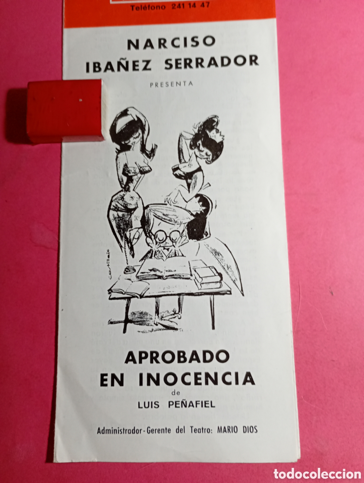 Cat&aacute;logos de M&uacute;sica: BARCELONA TEATRO TALIA 1964 N. IBA&Ntilde;EZ SERRADOR APROBADO EN INOCENCIA D LUIS PE&Ntilde;AFIEL GERENTE M. DIOS