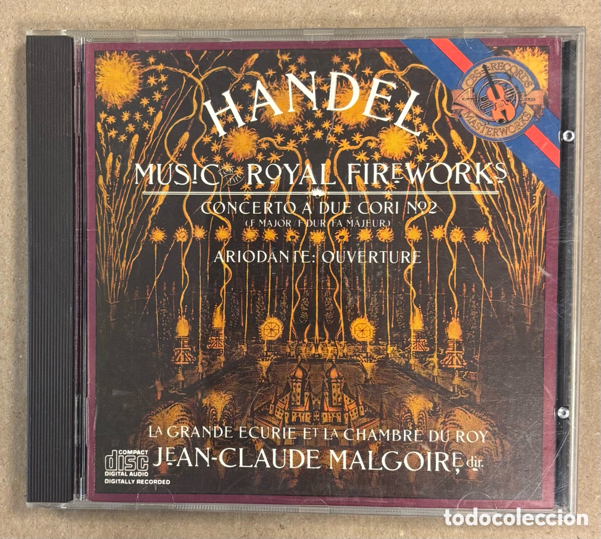 Cat&aacute;logos de M&uacute;sica: CD. HANDEL. MUSIC ROYAL FOREWORKS CONCERTO A DUE CORI N&deg; 2. JEAN CLAUDE MALGOIRE.