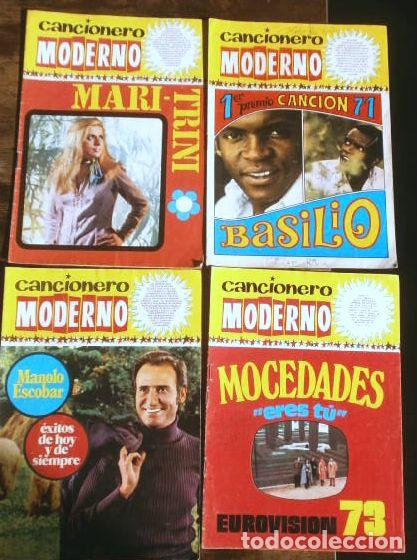 Cat&aacute;logos de M&uacute;sica: 4 CANCIONERO MODERNO (A&Ntilde;O 1971) MOCEDADES, MANOLO ESCOBAR, MARI TRINI, BASILIO, SERRAT,