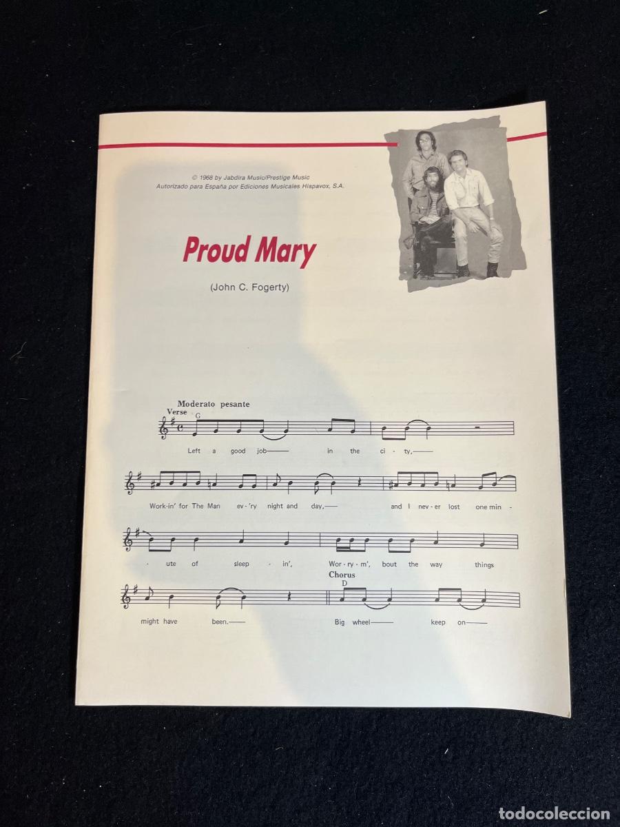 Cat&aacute;logos de M&uacute;sica: Partitura Proud Mary Creedence Clearwater Revival CCR vintage Hispavox rock cl&aacute;sico Cancionero