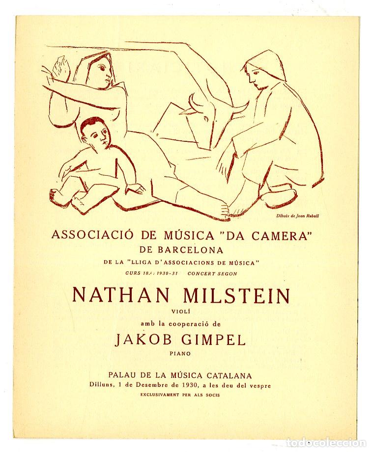 Music Catalogs: Programa de M&uacute;sica da Camera / Nathan Milstein, Jakob Gimpel 1930 - Palau de la M&uacute;sica Catalana
