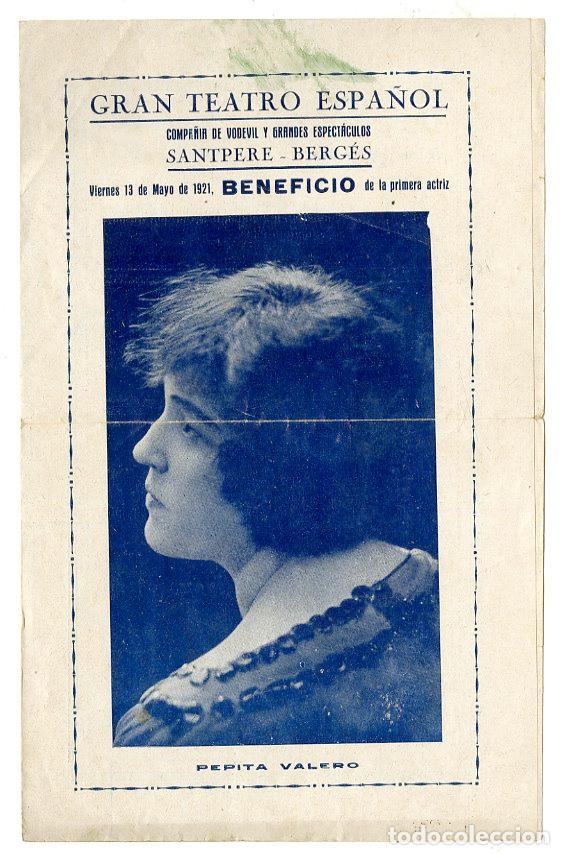 Cat&aacute;logos de M&uacute;sica: Programa de M&uacute;sica / Santpere - Beg&eacute;s / Pepita Valero - Gran Teatro Espa&ntilde;ol