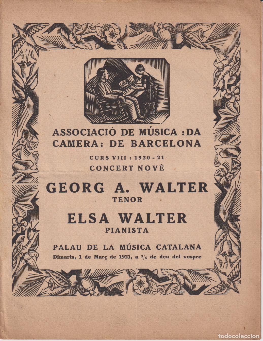 Cat&aacute;logos de M&uacute;sica: D&Iacute;PTIC DE L'ASSOCIACI&Oacute; DE M&Uacute;SICA DA CAMERA DE BARCELONA &ndash; GEORG A.WALTER &ndash; OLIVA DE VILANOVA