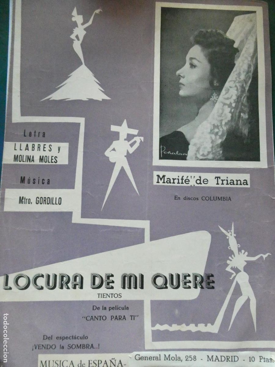 Cat&aacute;logos de M&uacute;sica: REVISTA CANCIONERO PARTITURA MARIF&Eacute; DE TRIANA LOCURA DE MI QUERE VENDO LA SOMBRA